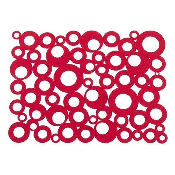 Saro Lifestyle SARO FT108.R1318B 13 x 18 in. Rectangle Felt Bubble Design Placemat  Red - Set of 4 FT108.R1318B